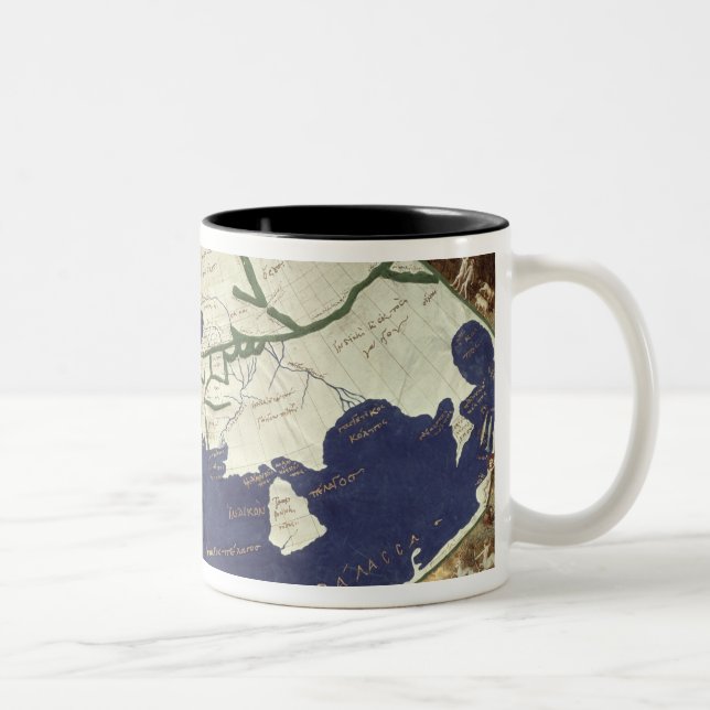 Map of the known world, from 'Geographia' Two-Tone Coffee Mug (Right)
