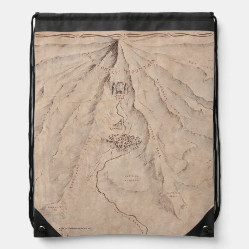 Map of The Lonley Mountain Drawstring Bag