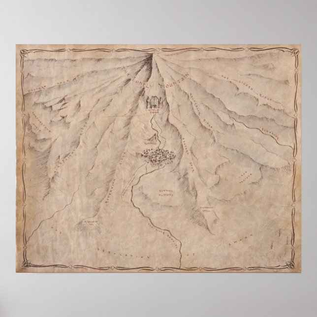 Map of The Lonley Mountain Poster (Front)