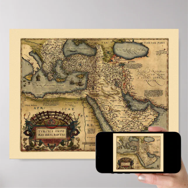 Map Of The Middle East 1600 Poster | Zazzle