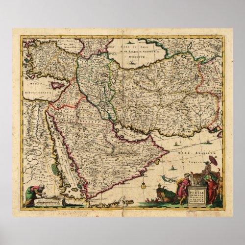 Map of the Middle East 1666 Poster