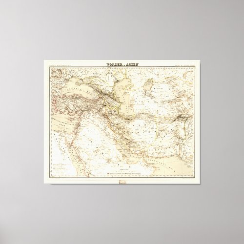 Map of the Middle East 1855 Canvas Print