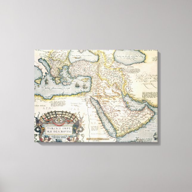 Map of the Middle East Canvas Print (Front)