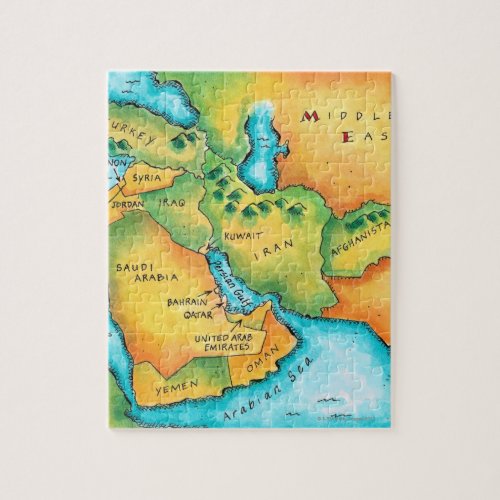 Map of the Middle East Jigsaw Puzzle