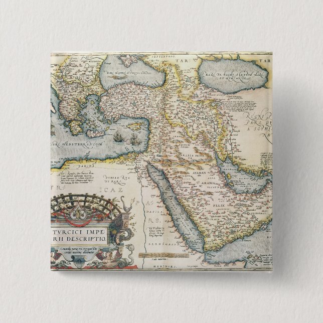 Map of the Middle East Pinback Button (Front)
