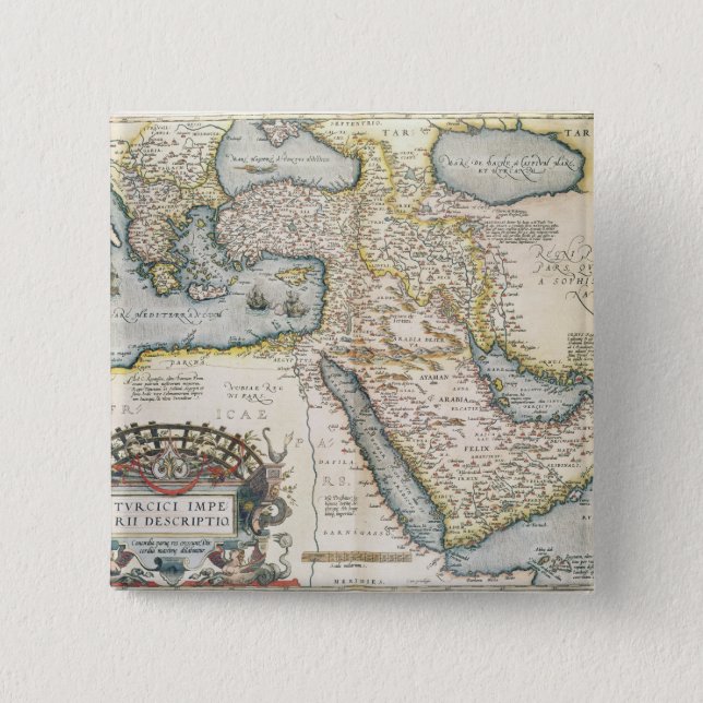 Map of the Middle East Pinback Button (Front)