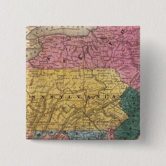Map of the Middle States Button (Front)