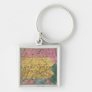 Map of the Middle States Keychain