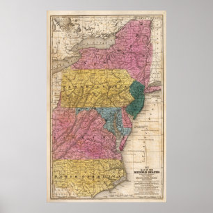Map of the Middle States Poster