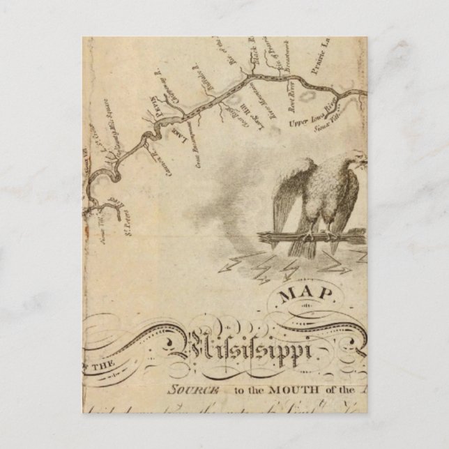 Map of the Mississippi River Postcard (Front)