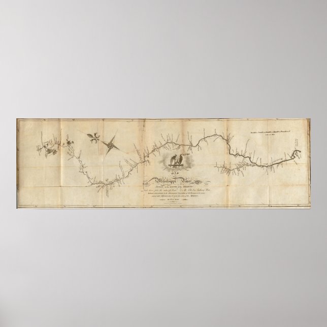 Map of the Mississippi River Poster (Front)