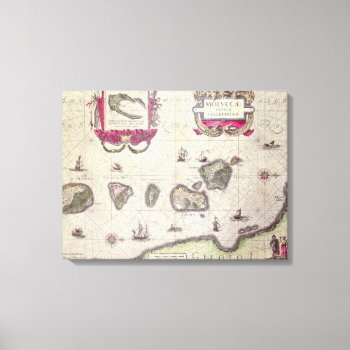 Map of The Moluccan Island engraved Canvas Print