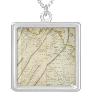 Map of the most Inhabited part of Virginia, NJ. PA Silver Plated Necklace