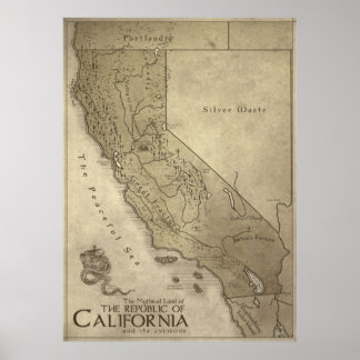 Map of the Mythical Land of California Poster