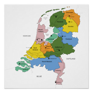 Onaangeroerd vijand Expertise Map Of Netherlands Posters & Prints | Zazzle