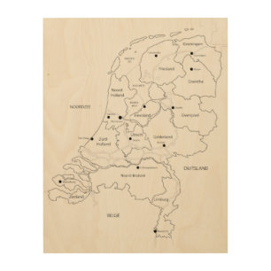 Map of the Netherlands Wood Wall Art