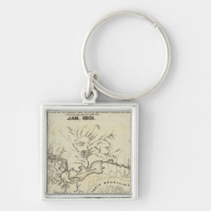 Map Of The New Alaska Gold Fields Keychain