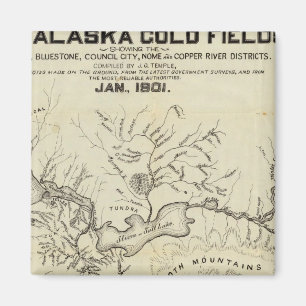 Map Of The New Alaska Gold Fields Magnet