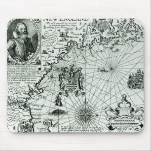 Map of the New England coastline Mouse Pad