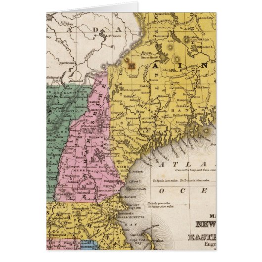 Map of the New England or Eastern States Cards (Front)