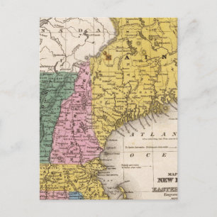 Map of the New England or Eastern States Postcard