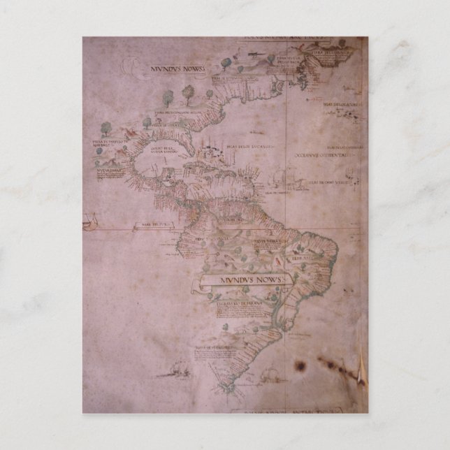 Map of the New World, c.1532 Postcard (Front)