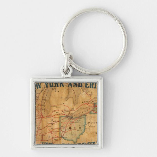 Map of the New York and Erie Rail Road Keychain (Front)