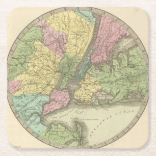 Map of the New York Square Paper Coaster