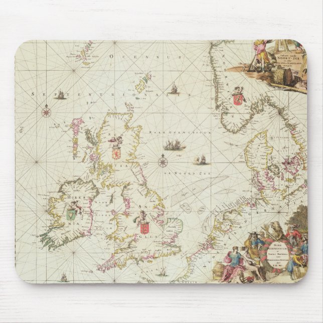 Map of the North Sea, c.1675 Mouse Pad (Front)