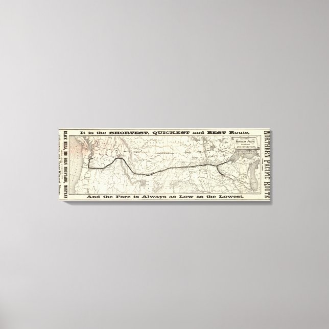 Map of the Northern Pacific Railroad Canvas Print (Front)
