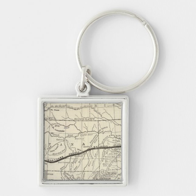 Map of the Northern Pacific Railroad Keychain (Front)