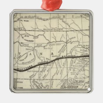 Map Of The Northern Pacific Railroad Metal Ornament by davidrumsey at Zazzle
