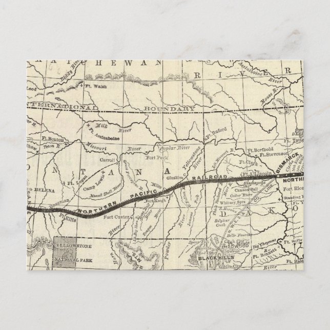 Map of the Northern Pacific Railroad Postcard (Front)