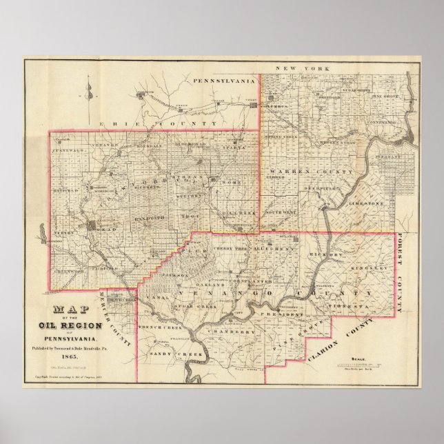 Map of the Oil Region of Pennsylvania Poster (Front)