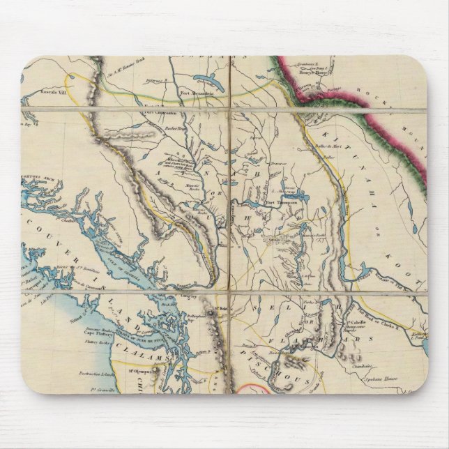 Map of the Oregon Territory 2 Mouse Pad (Front)