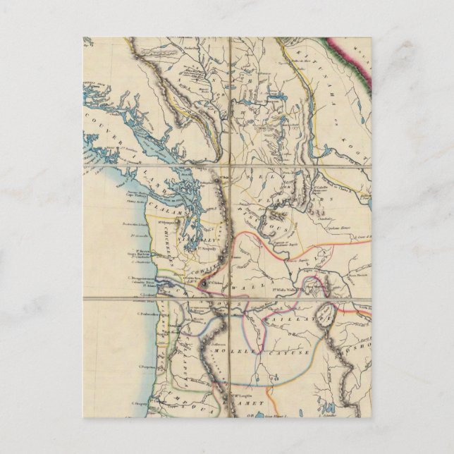 Map of the Oregon Territory 2 Postcard (Front)