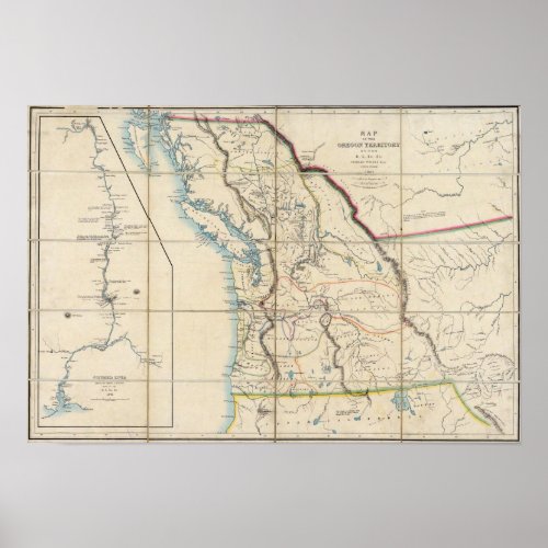 Map of the Oregon Territory 2 Poster