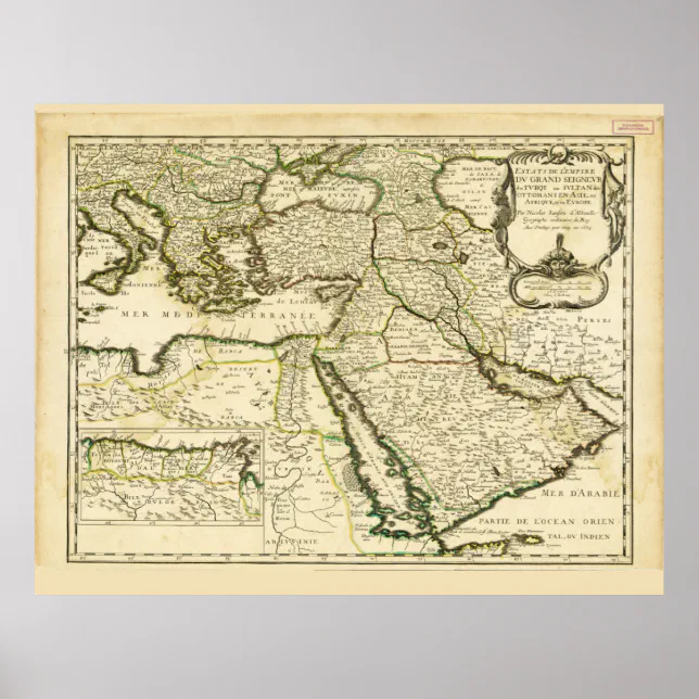 Map of the Ottoman Empire (1654) Poster Zazzle