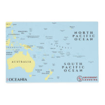 Map of the Pacific Oceania