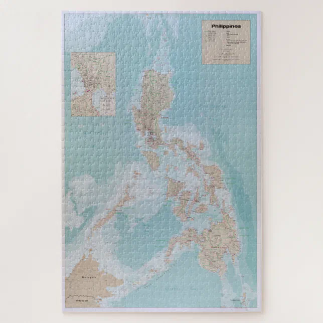 Map of The Philippines (1990) Jigsaw Puzzle Zazzle