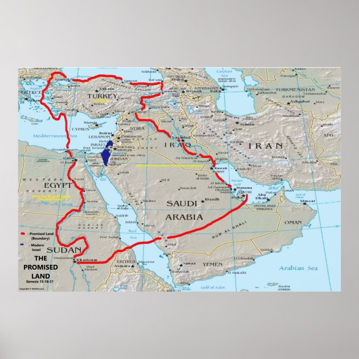 Map of the Promised Land Poster | Zazzle