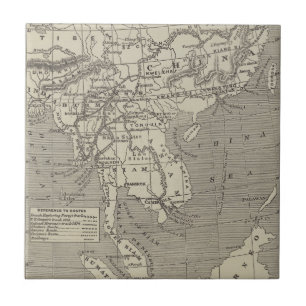 Map of the Proposed Route to China from Burma Ceramic Tile