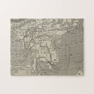 Map of the Proposed Route to China from Burma Jigsaw Puzzle