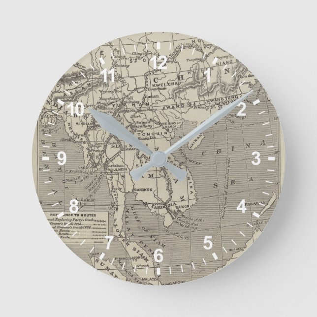 Map of the Proposed Route to China from Burma Round Clock (Front)