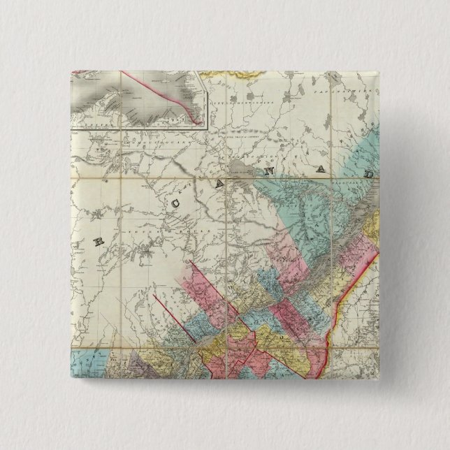 Map Of The Provinces Of Canada Button (Front)