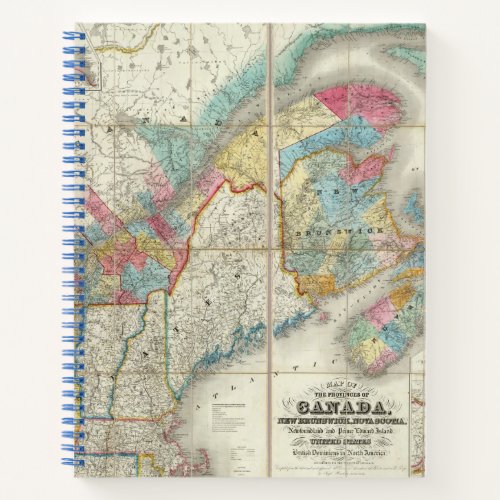 Map Of The Provinces Of Canada Notebook