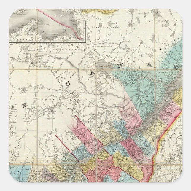 Map Of The Provinces Of Canada Square Sticker (Front)