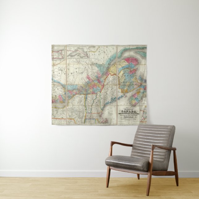 Map Of The Provinces Of Canada Tapestry (In Situ (Horizontal))