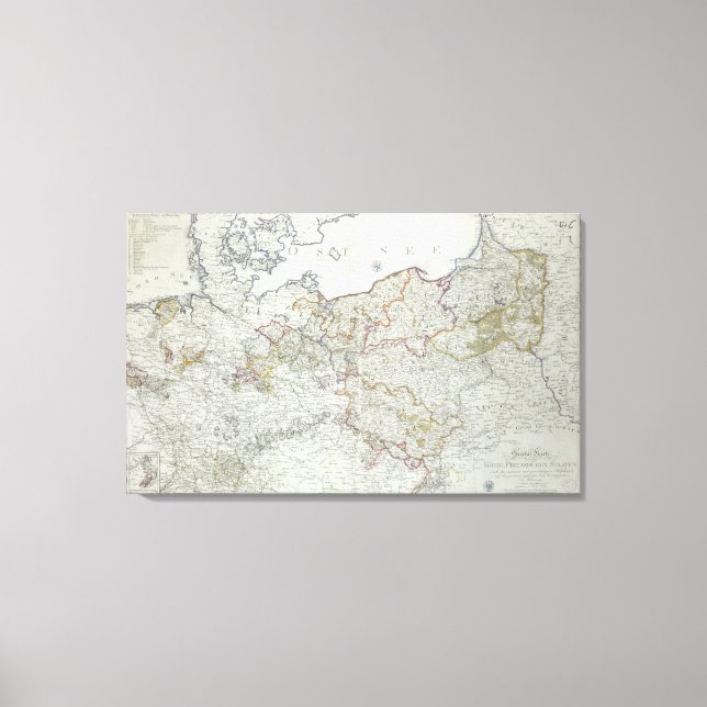 Map of the Prussian States in 1799 Canvas Print (Front)