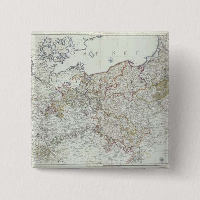 Map of the Prussian States in 1799 Pinback Button (Front)